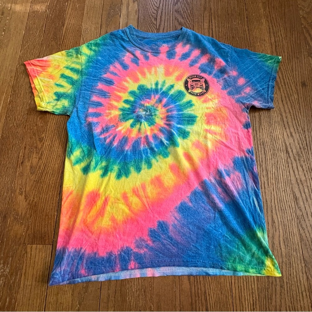 2016 Ocean City Jeep Week 7th Annual Tie-Dye T-Shirt Souvenir Maryland